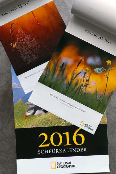 National Geographic tear-off calendar 2016